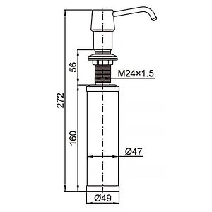 Дозатор для жидких моющих средств AZARIO FORNY AZ-114-St  врезной, 250ml, латунь