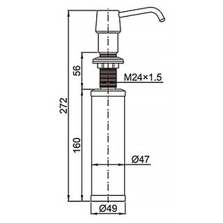 Дозатор для жидких моющих средств AZARIO FORNY AZ-114-St  врезной, 250ml, латунь Дозатор для жидких моющих средств AZARIO FORNY AZ-114-St  врезной, 250ml, латунь