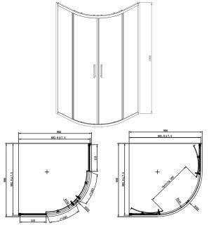 Душевое ограждение Azario OSTIN AZ-121 S А 90*90*195 Душевое ограждение Azario OSTIN AZ-121 S А 90*90*195