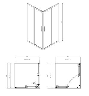 Душевое ограждение Azario SEATTLE AZ-131 S A 80*80*195 Душевое ограждение Azario SEATTLE AZ-131 S A 80*80*195