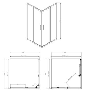 Душевое ограждение Azario SEATTLE AZ-131 S A 100*100*195 Душевое ограждение Azario SEATTLE AZ-131 S A 100*100*195