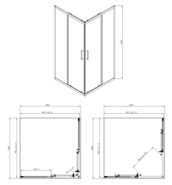 Душевое ограждение Azario SEATTLE AZ-131 S A 100*100*195 Душевое ограждение Azario SEATTLE AZ-131 S A 100*100*195