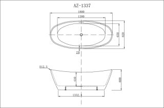 Акриловая ванна Azario EASTON AZ-1337B свободностоящая 1800x820x600 Акриловая ванна Azario EASTON AZ-1337B свободностоящая 1800x820x600
