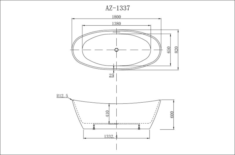 Акриловая ванна Azario EASTON AZ-1337B свободностоящая 1800x820x600 Акриловая ванна Azario EASTON AZ-1337B свободностоящая 1800x820x600