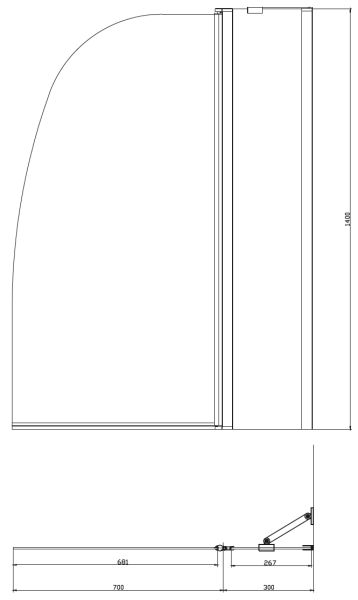 Шторка для ванны Azario BOSTON AZ-142