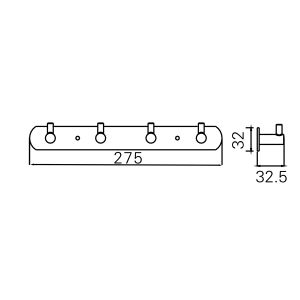 Планка Azario NESSY AZ-1514 4 крючка