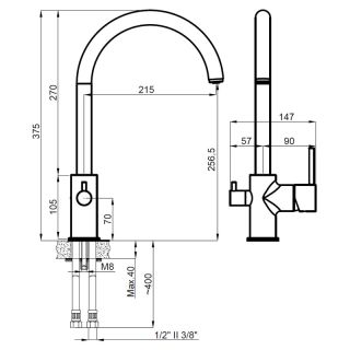 Смеситель для кухни AZARIO TASCO AZ-15164421 с подключением к фильтру для питьевой воды Смеситель для кухни AZARIO TASCO AZ-15164421 с подключением к фильтру для питьевой воды
