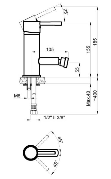 Смеситель для биде AZARIO TASCO AZ-15166601