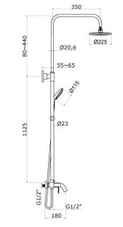Душевая система Azario TEVIS AZ-15490531 со смесителем Душевая система Azario TEVIS AZ-15490531 со смесителем