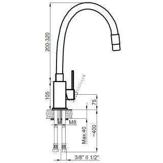 Смеситель для кухни AZARIO TASCO AZ-15494321 с гибким изливом Смеситель для кухни AZARIO TASCO AZ-15494321 с гибким изливом