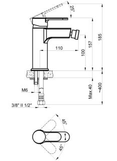 Смеситель для биде AZARIO TEVIS AZ-15496601 Смеситель для биде AZARIO TEVIS AZ-15496601