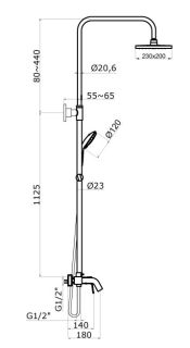 Душевая система Azario TREYA AZ-15680531 со смесителем Душевая система Azario TREYA AZ-15680531 со смесителем