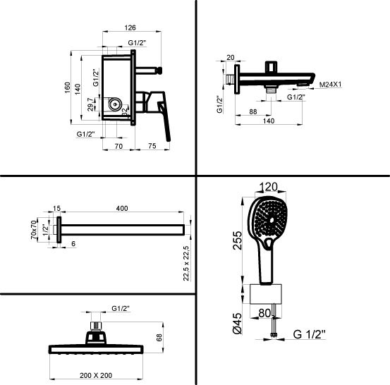 Промо-комплект AZARIO TREYA AZ-15680711 встраиваемый для ванны Промо-комплект AZARIO TREYA AZ-15680711 встраиваемый для ванны