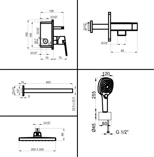 Промо-комплект AZARIO TREYA AZ-15680721 встраиваемый для душа Промо-комплект AZARIO TREYA AZ-15680721 встраиваемый для душа