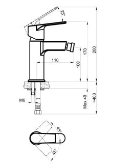 Смеситель для биде AZARIO TREYA AZ-15686601 Смеситель для биде AZARIO TREYA AZ-15686601