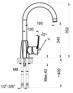Смеситель для кухни AZARIO ENZO AZ-15714431 Смеситель для кухни AZARIO ENZO AZ-15714431