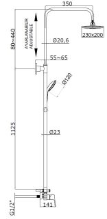 Душевая система AZARIO TREYA AZ-15780121 со смесителем для душа Душевая система AZARIO TREYA AZ-15780121 со смесителем для душа