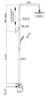 Душевая система AZARIO TEVIS AZ-15780161  со смесителем для душа Душевая система AZARIO TEVIS AZ-15780161  со смесителем для душа