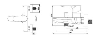 Смеситель для ванны с коротким изливом AZARIO LEYA AZ-15920501