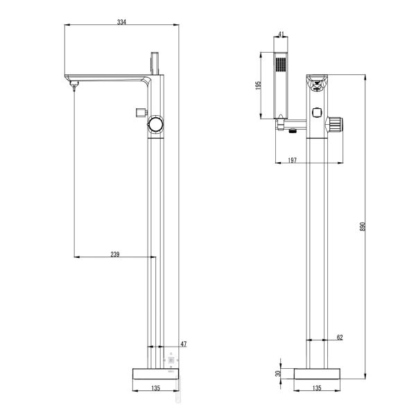 Смеситель для ванны Azario PIANO AZ-208260AB5C Смеситель для ванны Azario PIANO AZ-208260AB5C