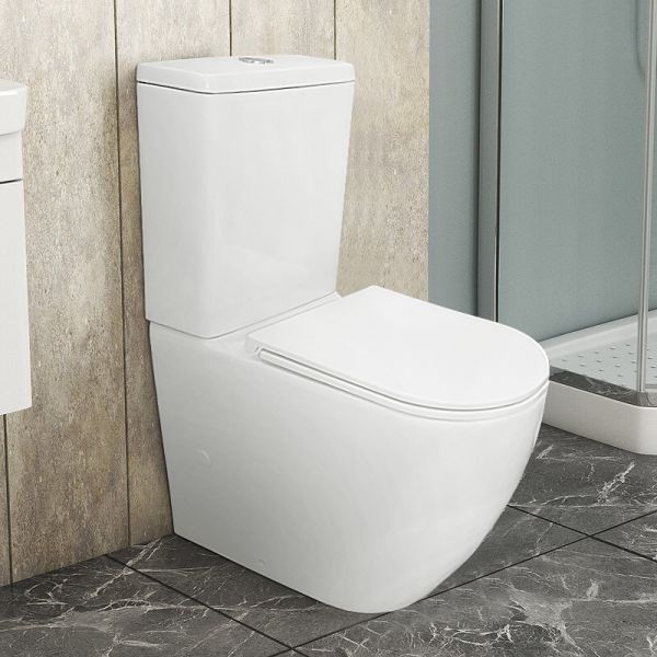 Унитаз-компакт Azario Grado AZ-2141 UQ1 665х380х845 напольный, смыв «Торнадо», безободковый, с бачком и сидением микролифт