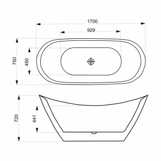 Акриловая ванна Azario MELADO AZ-6107-17B 1700х750х720 Акриловая ванна Azario MELADO AZ-6107-17B 1700х750х720