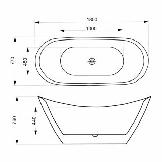Акриловая ванна Azario MELADO AZ-6107-18B 1800х770х760 Акриловая ванна Azario MELADO AZ-6107-18B 1800х770х760