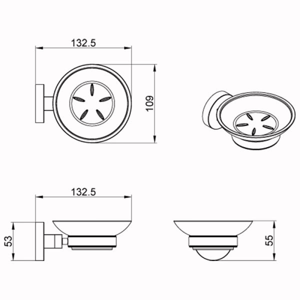 Мыльница стеклянная AZARIO NESSY AZ-73108 Мыльница стеклянная AZARIO NESSY AZ-73108