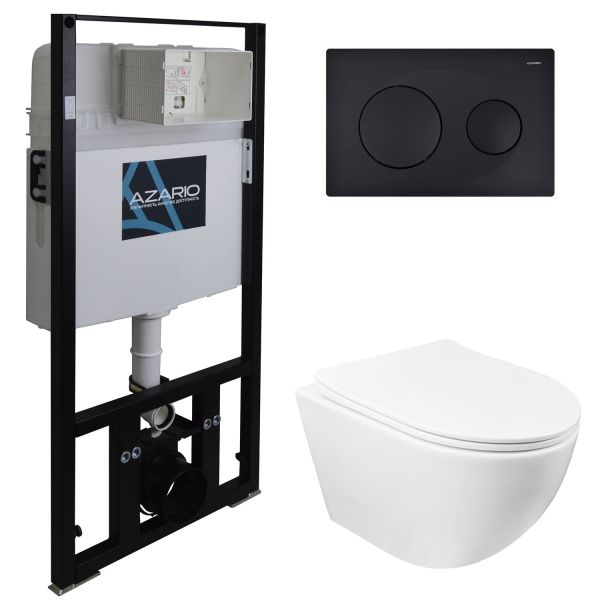 Сет AZARIO Gloria AZ-8010-1000+AZ-8200-0013+AZ-2003 инсталляция + унитаз с быстросъемным сидением микролифт + клавиша черная матовая Сет AZARIO Gloria AZ-8010-1000+AZ-8200-0013+AZ-2003 инсталляция + унитаз с быстросъемным сидением микролифт + клавиша черная матовая