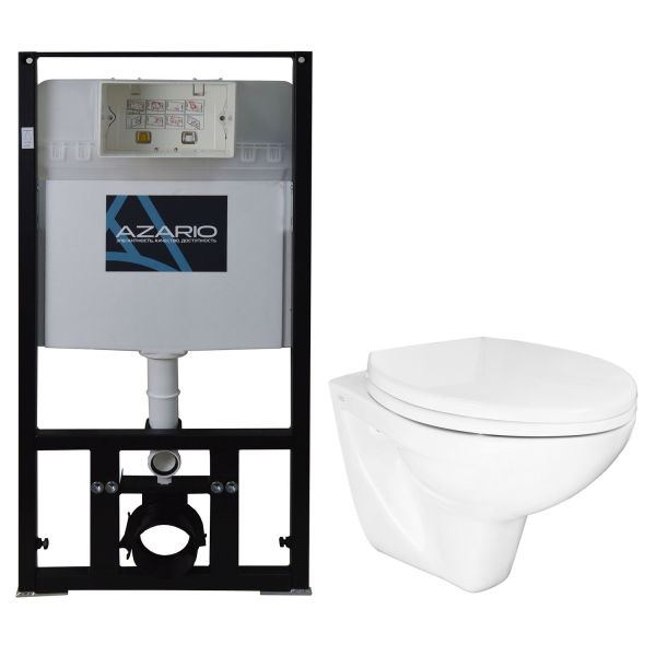 Сет AZARIO PROJECT AZ-8010-1000+PR1100N инсталляция + Унитаз подвесной в комплекте с быстросъемным сиденьем микролифт Сет AZARIO PROJECT AZ-8010-1000+PR1100N инсталляция + Унитаз подвесной в комплекте с быстросъемным сиденьем микролифт