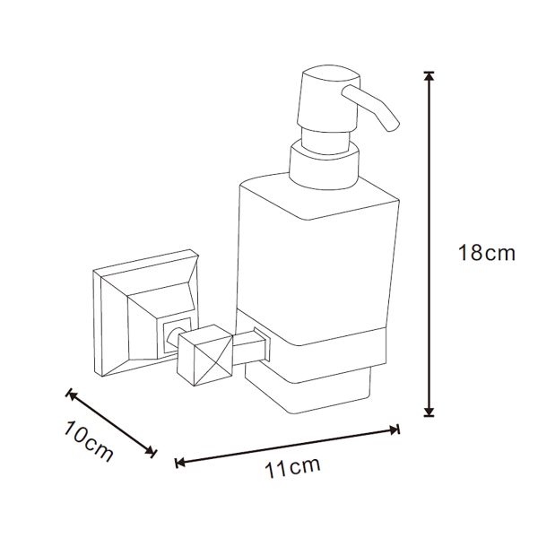 Дозатор жидкого мыла AZARIO ALTRE AZ-96012  стеклянный, хром Дозатор жидкого мыла AZARIO ALTRE AZ-96012  стеклянный, хром