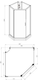 Душевая кабина AZARIO DENVER AZ-N10806 900 GREY Душевая кабина AZARIO DENVER AZ-N10806 900 GREY
