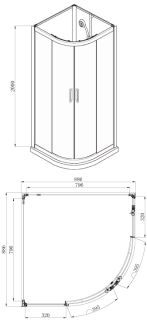 Душевая кабина AZARIO DENVER AZ-N10812 900 90х90х200 Душевая кабина AZARIO DENVER AZ-N10812 900 90х90х200