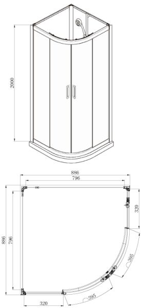 Душевая кабина AZARIO DENVER AZ-N10812 900 GREY 90х90х200 Душевая кабина AZARIO DENVER AZ-N10812 900 GREY 90х90х200