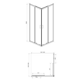 Душевое ограждение AZARIO AZ-ND1142 900 Black 900х900х2000 Душевое ограждение AZARIO AZ-ND1142 900 Black 900х900х2000