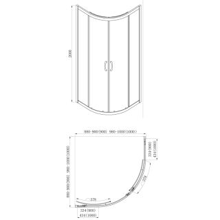 Душевое ограждение Azario MILTON AZ-ND2142 1000 Black Душевое ограждение Azario MILTON AZ-ND2142 1000 Black