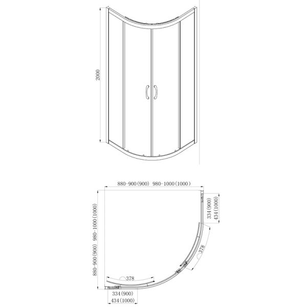 Душевое ограждение Azario MILTON AZ-ND2142 900 Душевое ограждение Azario MILTON AZ-ND2142 900