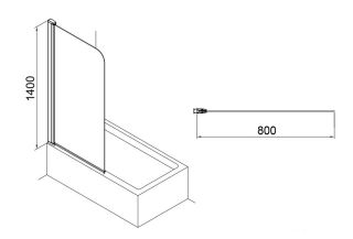 Шторка для ванны Azario MERRIT AZ-NF6310 800 Шторка для ванны Azario MERRIT AZ-NF6310 800