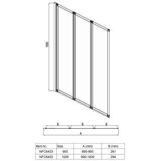 Шторка для ванны AZARIO PRESTON AZ-NFC6433 900 Шторка для ванны AZARIO PRESTON AZ-NFC6433 900