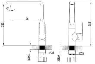 Смеситель для кухонной мойки AZARIO FARO AZ-PS56459C керамический картридж Смеситель для кухонной мойки AZARIO FARO AZ-PS56459C керамический картридж