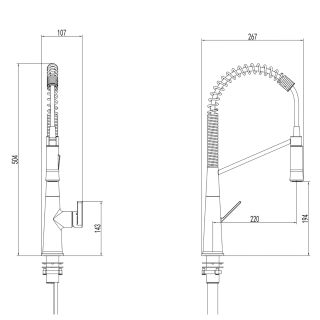 Смеситель для кухонной мойки Azario SPRING AZ-VGT569183C выдвижной излив Смеситель для кухонной мойки Azario SPRING AZ-VGT569183C выдвижной излив