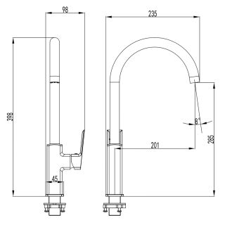 Смеситель для кухонной мойки Azario HARDCORE AZ-VJG568277C керамический картридж Смеситель для кухонной мойки Azario HARDCORE AZ-VJG568277C керамический картридж