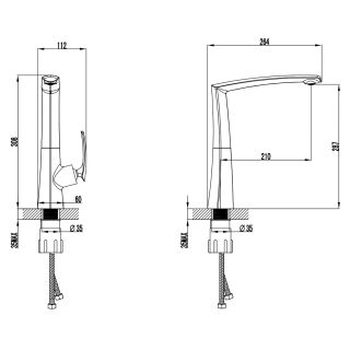 Смеситель для кухонной мойки Azario REULEAUX AZ-VMF568296C керамический картридж Смеситель для кухонной мойки Azario REULEAUX AZ-VMF568296C керамический картридж