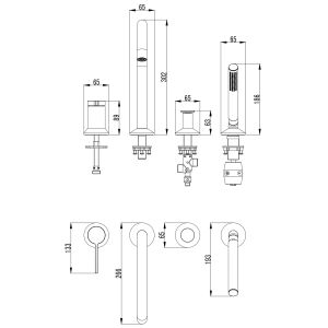 Смеситель на борт ванны Azario FLAME AZ-VPC258320PA