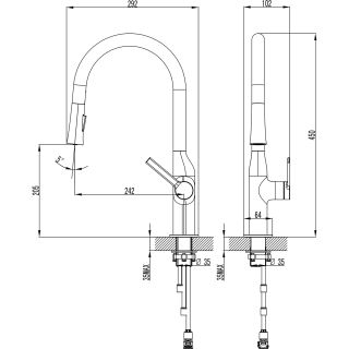 Смеситель для кухонной мойки Azario VINCENTE AZ-VPV569064AJ Смеситель для кухонной мойки Azario VINCENTE AZ-VPV569064AJ