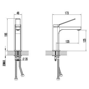 Смеситель для раковины Azario VISE AZ-VQQ168330C