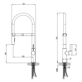 Смеситель для кухонной мойки Azario FLAME AZ-WAA569158C с фильтром для воды Смеситель для кухонной мойки Azario FLAME AZ-WAA569158C с фильтром для воды