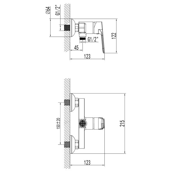 Смеситель для ванны AZARIO ELVIS AZ-WWK338155C с ручным душем Смеситель для ванны AZARIO ELVIS AZ-WWK338155C с ручным душем