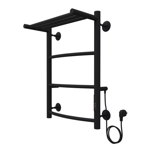 Полотенцесушитель электрический AZARIO VERONA AZ04846PB 400/600 3 секции, с полкой, тен справа, черный Полотенцесушитель электрический AZARIO VERONA AZ04846PB 400/600 3 секции, с полкой, тен справа, черный