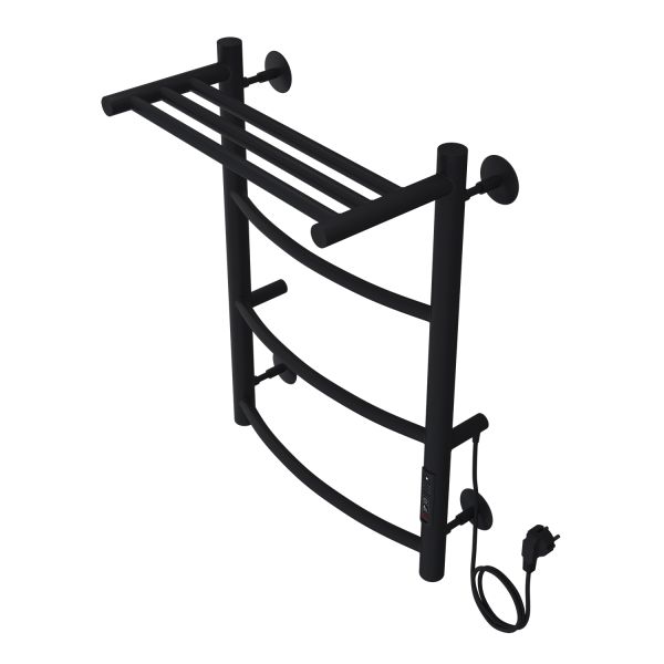 Полотенцесушитель электрический AZARIO VERONA AZ04846PB 400/600 3 секции, с полкой, тен справа, черный Полотенцесушитель электрический AZARIO VERONA AZ04846PB 400/600 3 секции, с полкой, тен справа, черный